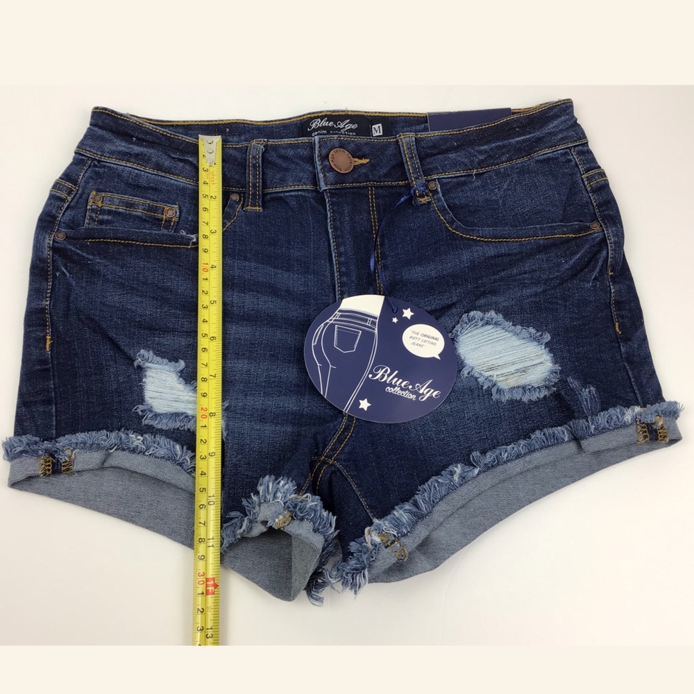 Cut Off Stretch Denim Shorts - Picture 6 of 8